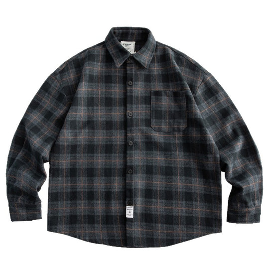 Herren Kariertes Overshirt‑Hemdjacke im Boxy‑Relaxed‑Schnitt Nord Taschen