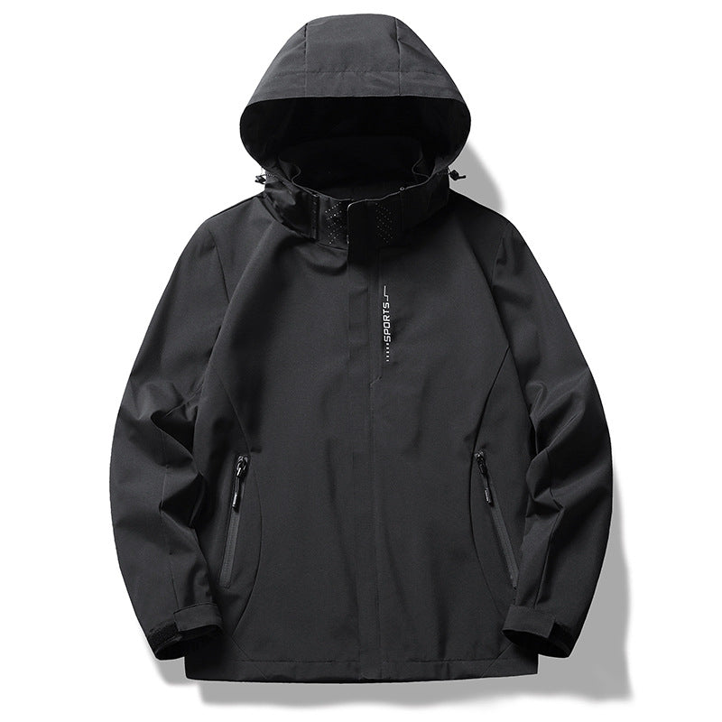 Herren zweilagige Softshell-Regenjacke mit abnehmbarem Fleece‑Innenlayer und verstellbarer Kapuze Nord Taschen