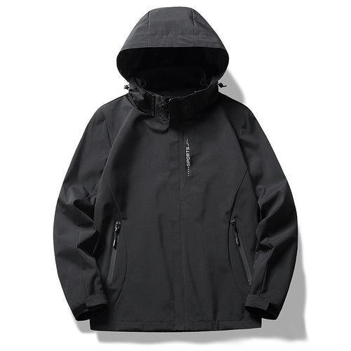 Herren zweilagige Softshell-Regenjacke mit abnehmbarem Fleece‑Innenlayer und verstellbarer Kapuze Nord Taschen