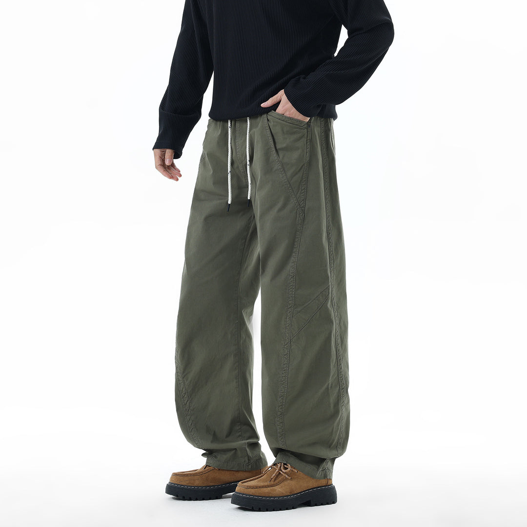 Herren Leichte Relaxed-Fit Bundhose mit Tunnelzug, schrägen Eingrifftaschen und Paneelnähten Nord Taschen
