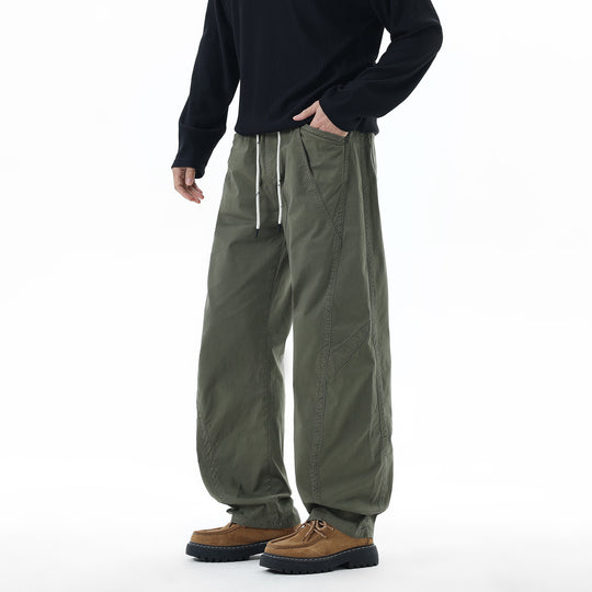 Herren Leichte Relaxed-Fit Bundhose mit Tunnelzug, schrägen Eingrifftaschen und Paneelnähten Nord Taschen