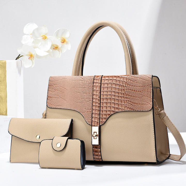 Damen strukturierte Handtasche mit abnehmbarem Zubehör Nord Taschen