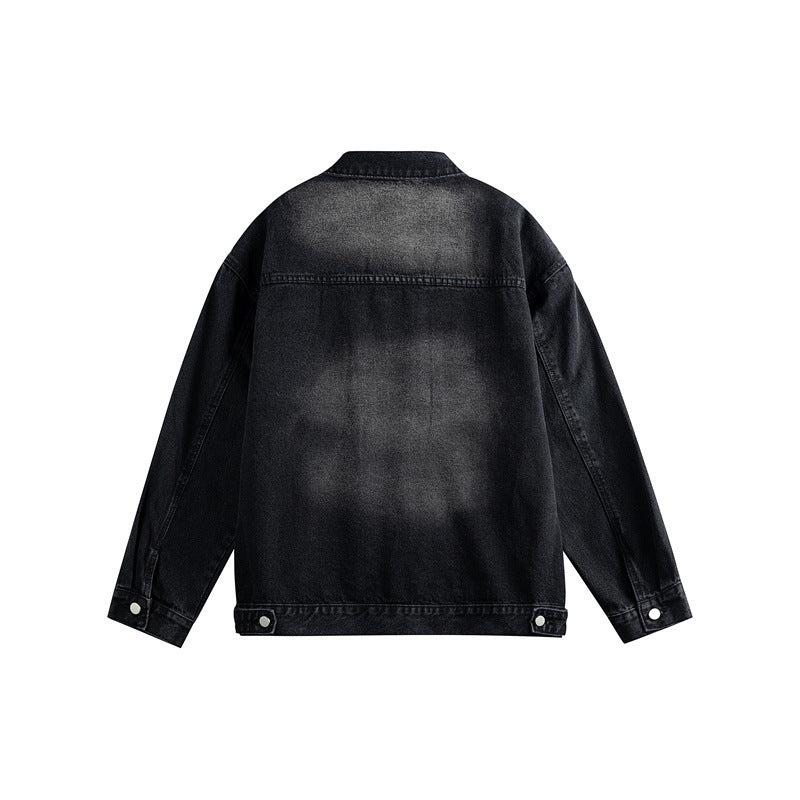 Herren Oversize-Jeansjacke mit Used-Waschung, aufgesetzten Brusttaschen und Knopfverschluss Nord Taschen
