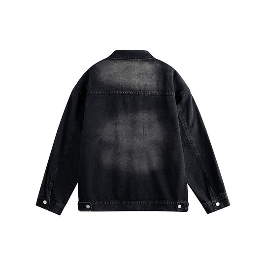 Herren Oversize-Jeansjacke mit Used-Waschung, aufgesetzten Brusttaschen und Knopfverschluss Nord Taschen
