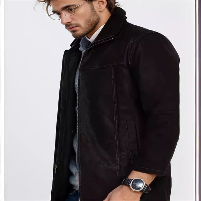 Herren Pilotenjacke mit wärmendem Teddyfutter und markanten Ziernähten Nord Taschen