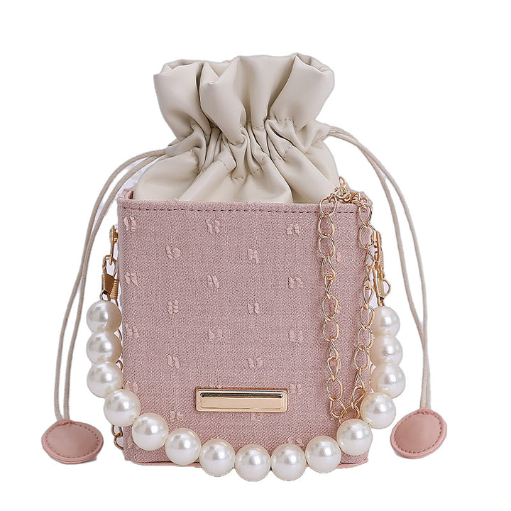 Damen Beuteltasche mit eleganter Perlenkette Nord Taschen
