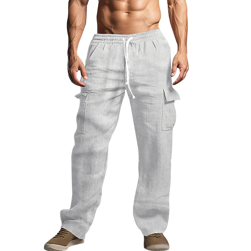 Herren Cordhose im Cargo-Stil mit Kordelzug und aufgesetzten Taschen Nord Taschen