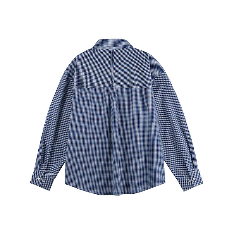 Herren Karo-Oversize-Hemd mit Button-Down-Kragen und gerundetem Saum Nord Taschen