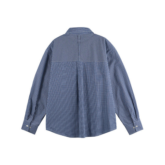Herren Karo-Oversize-Hemd mit Button-Down-Kragen und gerundetem Saum Nord Taschen