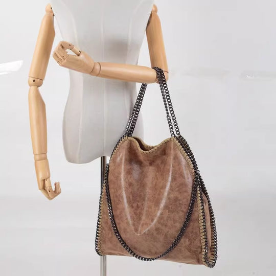 Damen Hobo-Tasche mit geflochtenen Details und luxuriösem Kettenakzent Nord Taschen