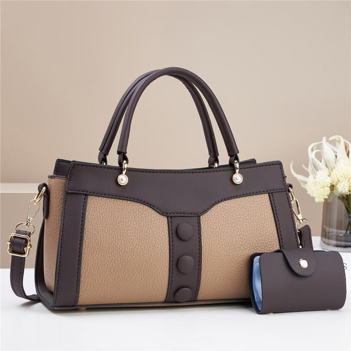 Damen elegante Handtasche mit strukturiertem Obermaterial und abnehmbarer Mini-Geldbörse Nord Taschen