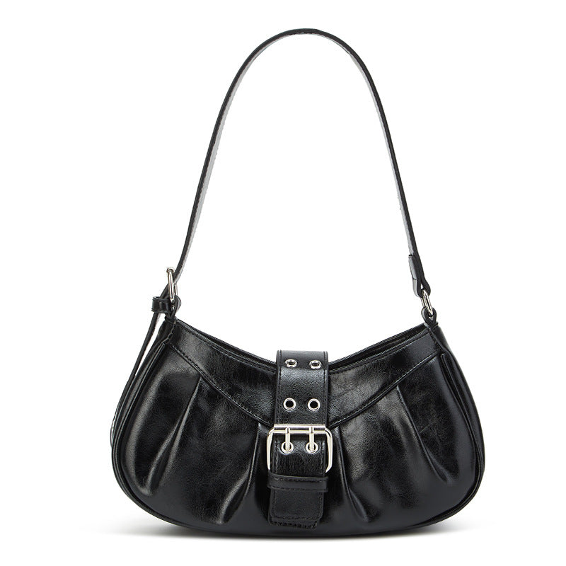 Damen Hobo-Tasche mit elegantem Faltendesign und glänzender Oberfläche Nord Taschen