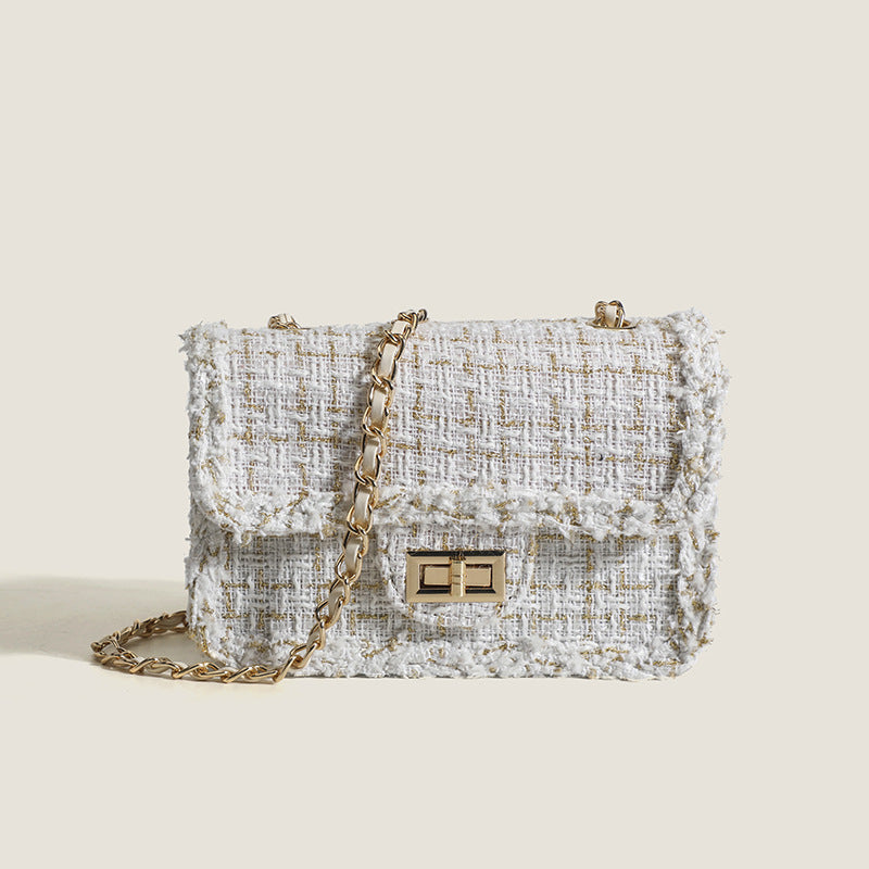 Damen Designer Handtasche aus hochwertigem Strukturstoff mit elegantem Kettenverschluss Nord Taschen