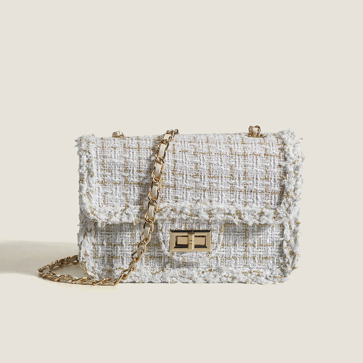 Damen Designer Handtasche aus hochwertigem Strukturstoff mit elegantem Kettenverschluss Nord Taschen