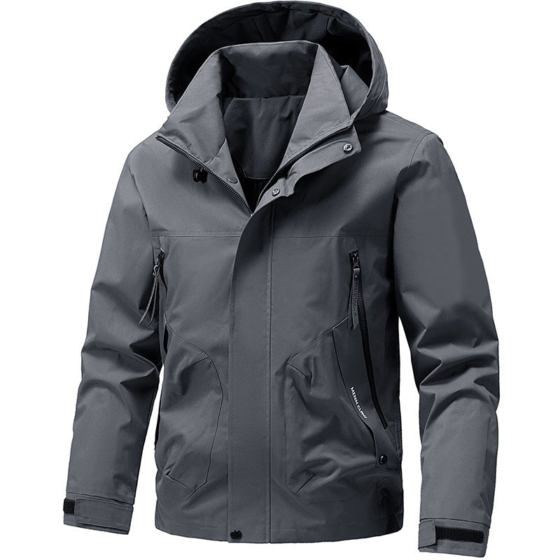 Herren Atmungsaktive Softshell Outdoorjacke mit winddichter Membran, verstellbarer Kapuze und Reißverschlusstaschen Nord Taschen
