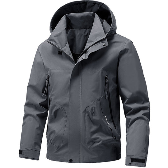 Herren Atmungsaktive Softshell Outdoorjacke mit winddichter Membran, verstellbarer Kapuze und Reißverschlusstaschen Nord Taschen