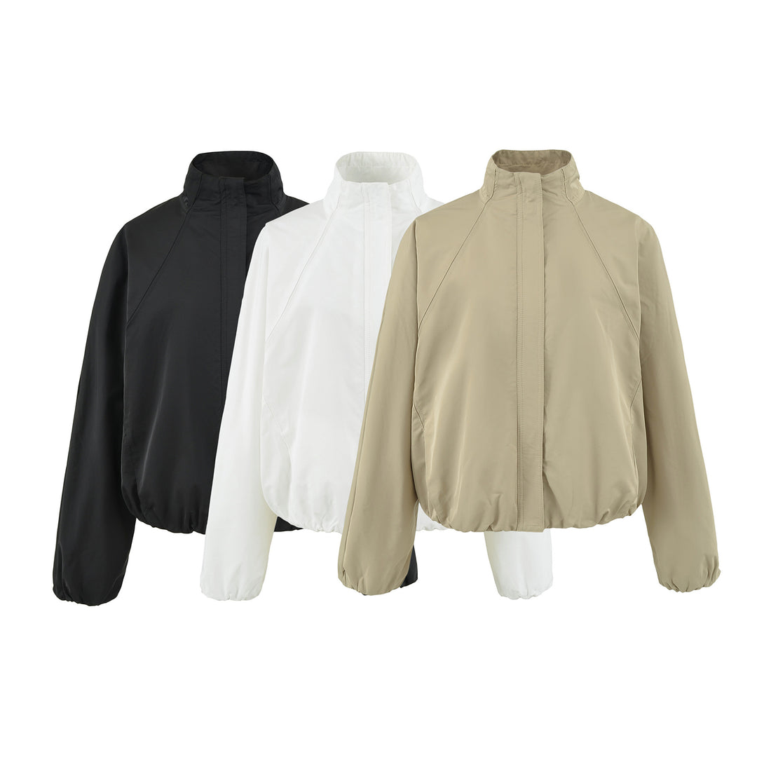 Damen Leichte Regen- und Windjacke mit Stehkragen, verdecktem Reißverschluss und elastischem Saum Nord Taschen