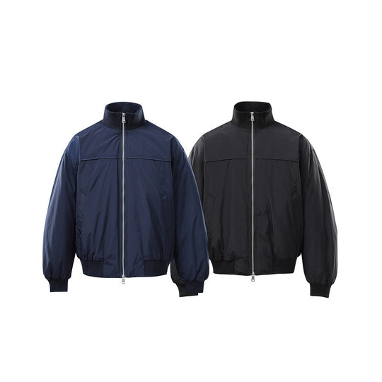 Herren Leichte Nylon-Bomberjacke mit Stehkragen und elastischem Saum Nord Taschen