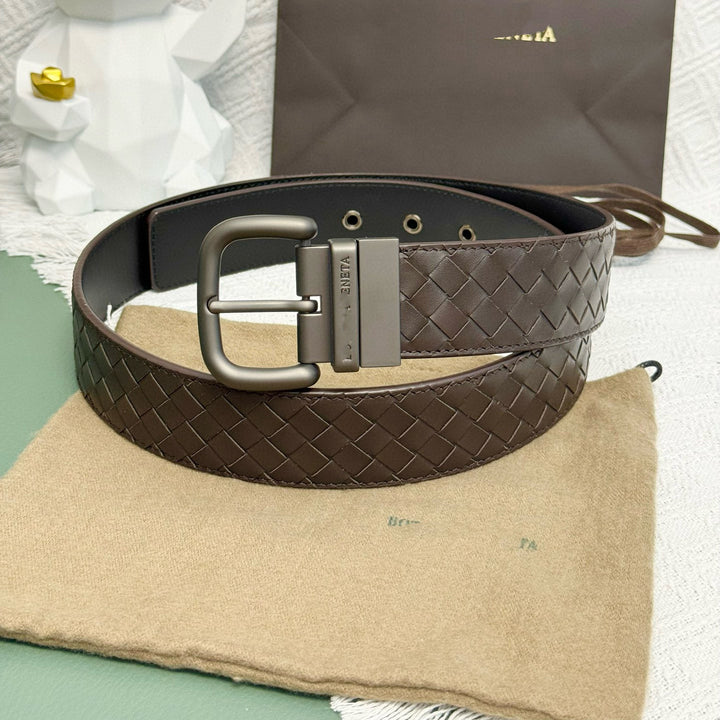 Damen geflochtener Ledergürtel mit eleganter Schnalle Nord Taschen