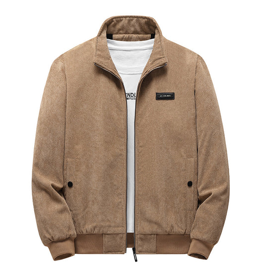 Herren Modische Cordjacke mit Stehkragen Nord Taschen