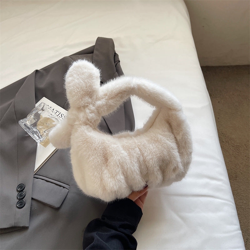 Damen modische Handtasche mit luxuriösem Plüschdesign Nord Taschen