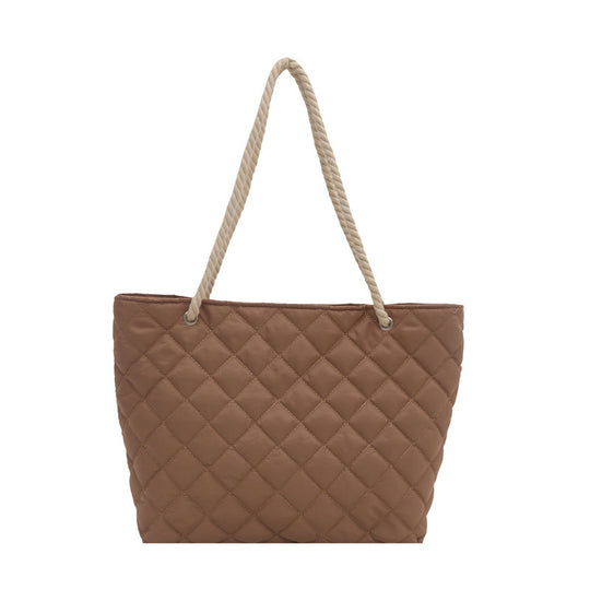 Damen modische Shopper-Tasche mit geflochtener Kordel Nord Taschen