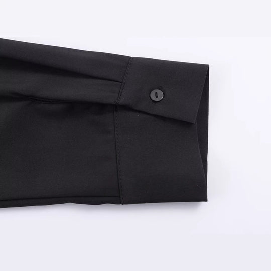 Damen Spitzenbluse mit floraler Spitze vorn, Satinärmeln und klassischem Hemdkragen Nord Taschen