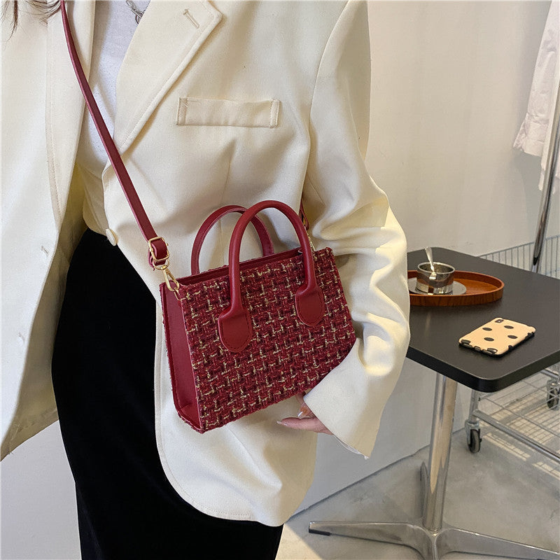 Damen stilvolle Handtasche aus strukturiertem Gewebe Nord Taschen