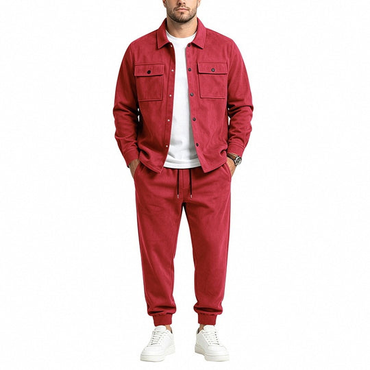 Herren Zweiteiliges Utility-Freizeitset mit Overshirtjacke und Jogginghose Nord Taschen