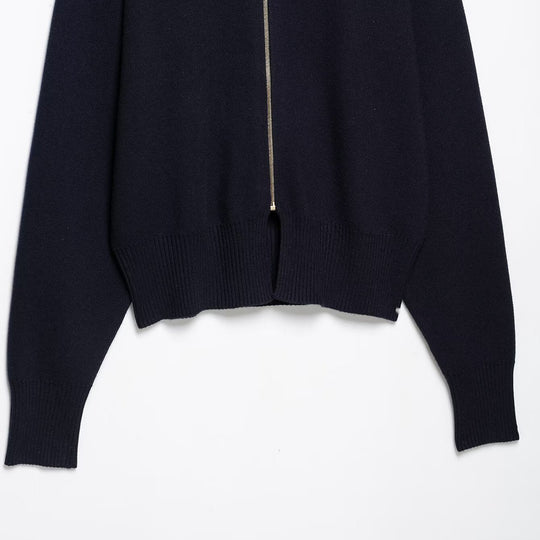 Damen Cropped Strickjacke mit Stehkragen und durchgehendem Reißverschluss Nord Taschen
