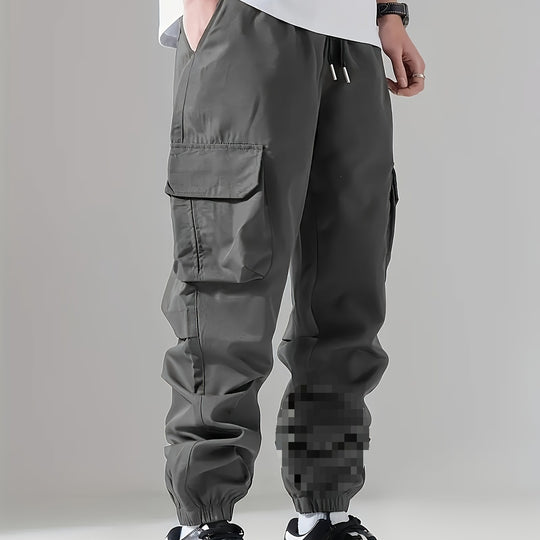Herren Cargo-Jogginghose mit Kordelzug, Mehrfachtaschen & elastischen Bündchen Nord Taschen