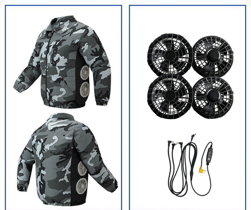 Unisex nan kühlende Ventilationsjacke mit integrierten seitlichen Lüftern und atmungsaktivem Funktionsmaterial Nord Taschen