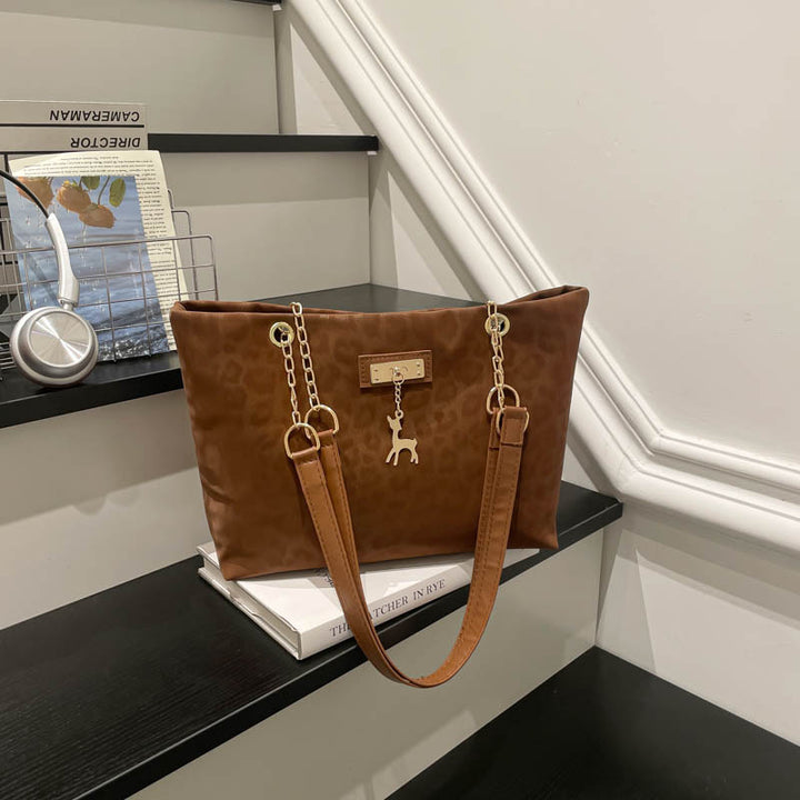 Damen Tiermuster Shopper-Tasche mit elegantem Kettenverschluss Nord Taschen