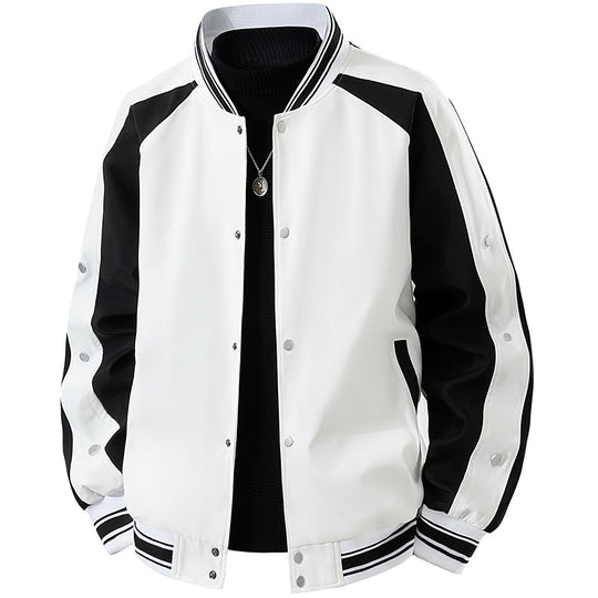 Herren Retro-College-Blouson mit Druckknopfverschluss, Raglanärmeln und Rippbündchen Nord Taschen
