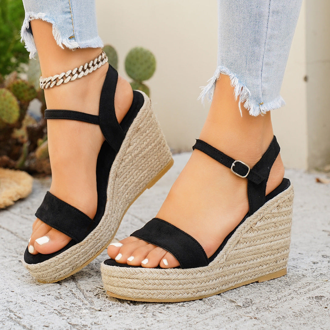 Damen Wedge-Sandalen mit elegantem Riemen und geflochtenem Design