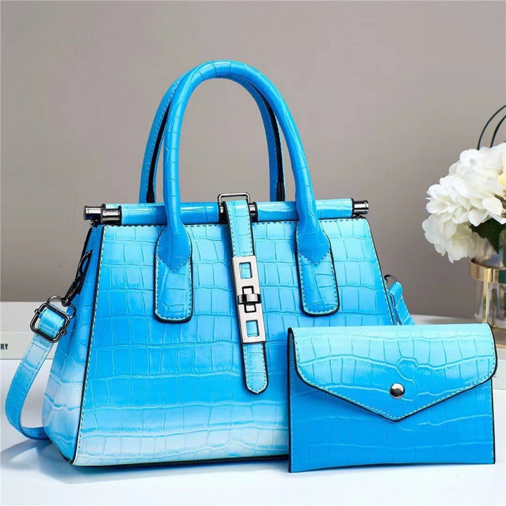 Damen Handtasche im eleganten Krokodil-Look mit abnehmbarer Clutch Nord Taschen