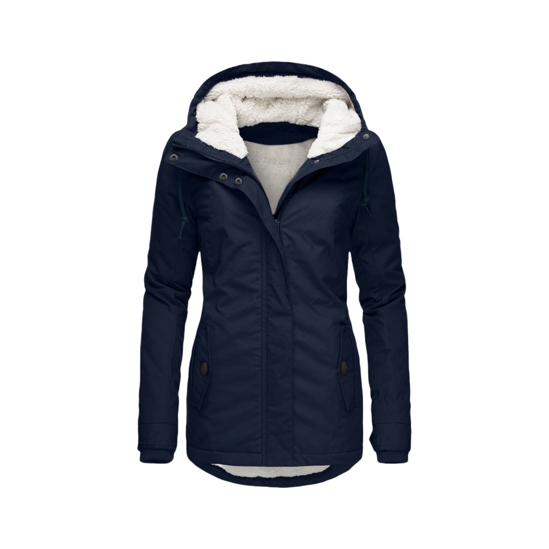 Damen Wasserabweisender Parka mit Teddyfutter, Kapuze und Taillierter Passform Nord Taschen