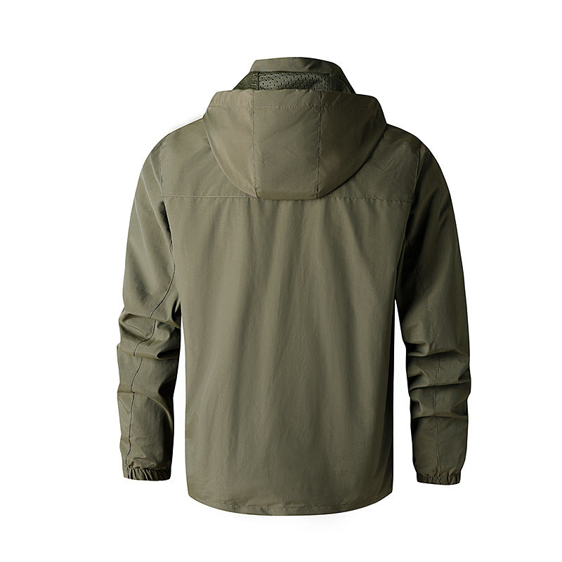Herren Ultraleichte Allwetter-Outdoorjacke mit Kapuze atmungsaktivem Meshfutter und Reißverschlusstaschen Nord Taschen