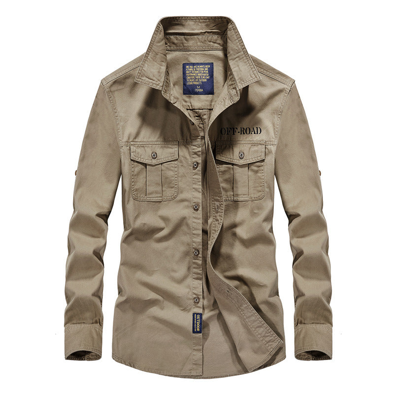 Herren Field-Hemdjacke mit Brusttaschen und Offroad-Print Nord Taschen