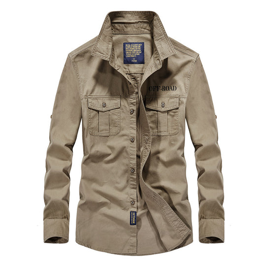 Herren Field-Hemdjacke mit Brusttaschen und Offroad-Print Nord Taschen
