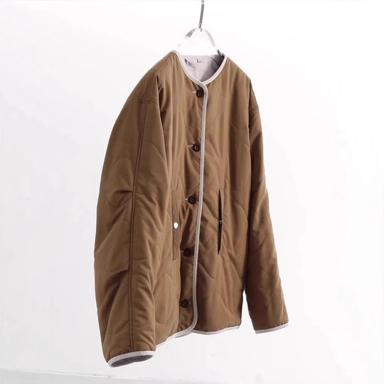 Damen Stylische Steppjacke mit Rundhalsausschnitt Nord Taschen