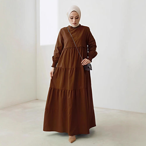 Damen Elegantes Maxikleid mit Rüschen Nord Taschen