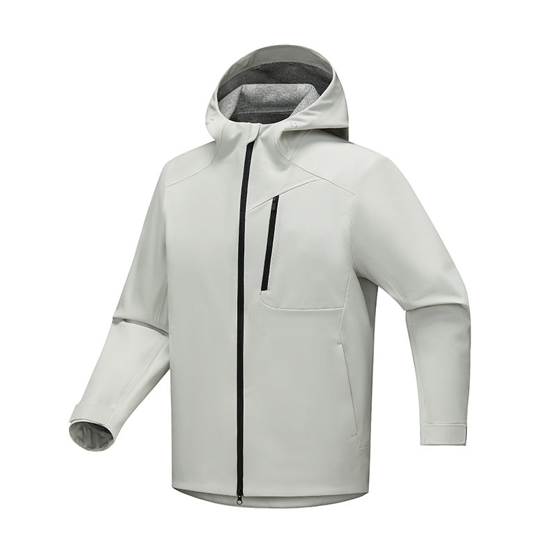 Herren Technische Softshell‑Regenjacke mit wasserdichter Membran, verschweißten Nähten & Kapuze Nord Taschen