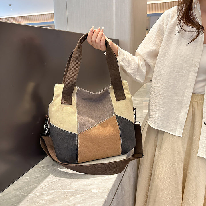 Damen praktische Umhängetasche im modernen Patchwork-Design Nord Taschen