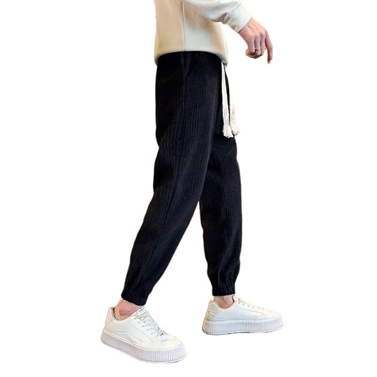 Herren Gerippte Relax-Jogginghose mit Tunnelzug, Eingrifftaschen und elastischen Saumabschlüssen Nord Taschen