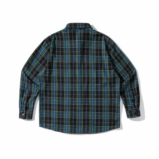Herren Karriertes Flanell‑Overshirt mit gerundetem Saum und aufgesetzten Brusttaschen Nord Taschen