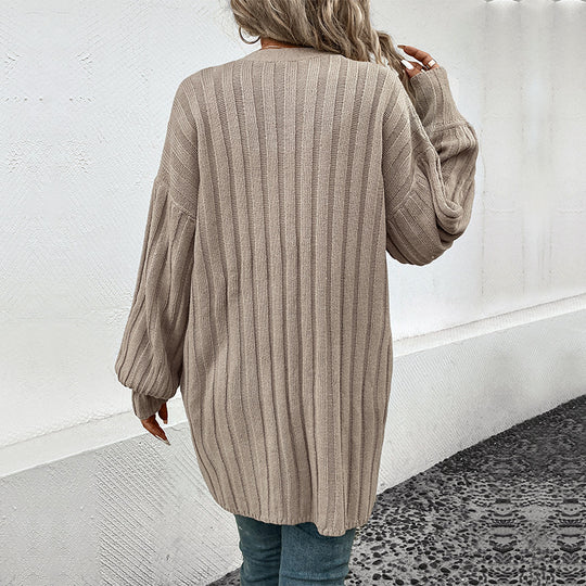 Damen Lässiger Strickmantel mit Taschen Nord Taschen
