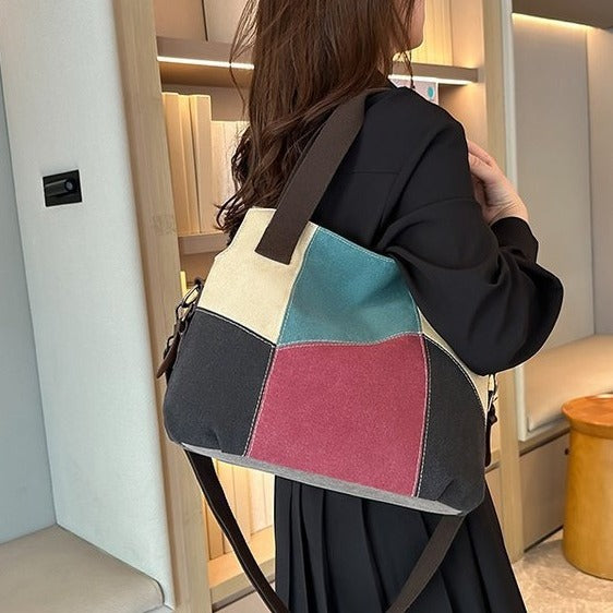 Damen modische Umhängetasche mit angesagtem Patchwork-Design Nord Taschen