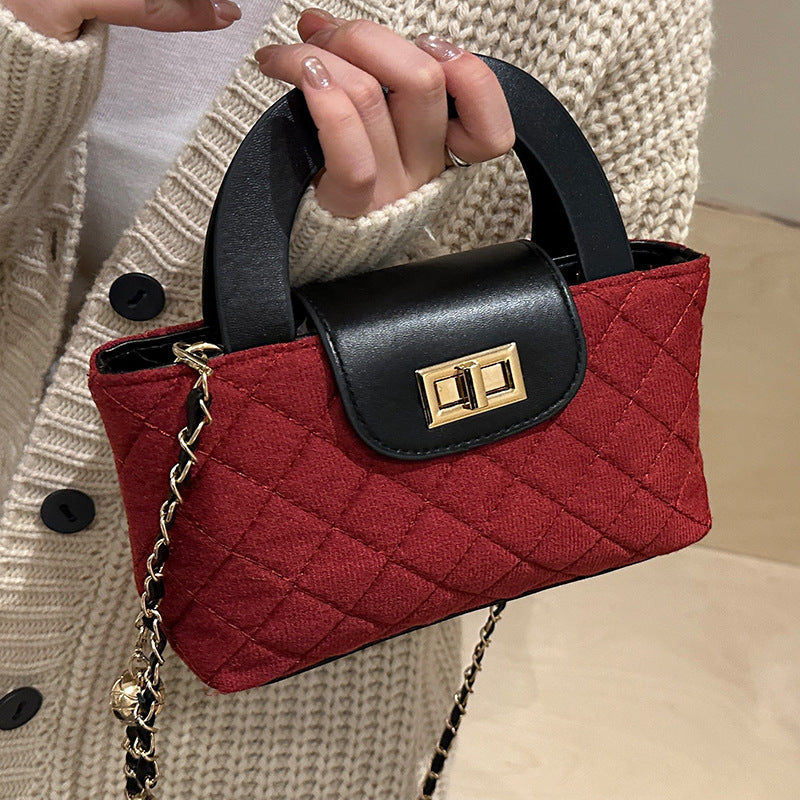 Damen Mini-Henkeltasche mit elegantem Karosteppe Nord Taschen