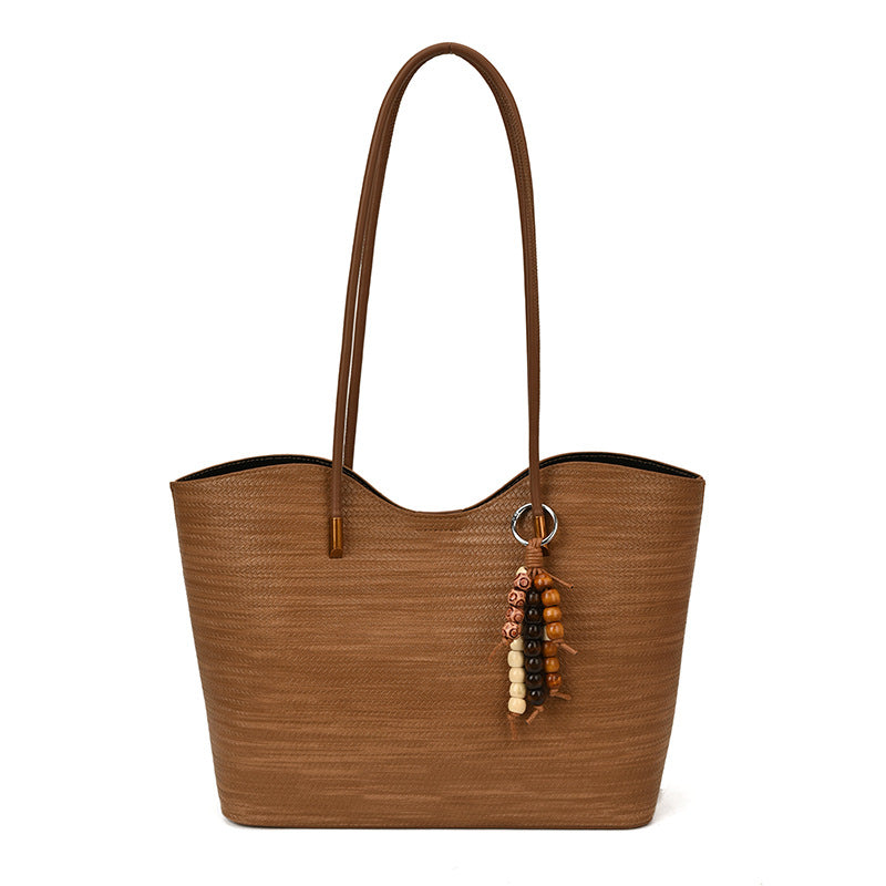 Damen moderne Shopper-Tasche mit originellem Anhänger Nord Taschen